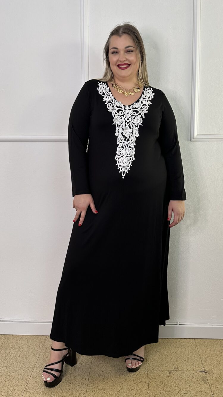 Φόρεμα μαξι με δαντέλα μπροστά (3017)