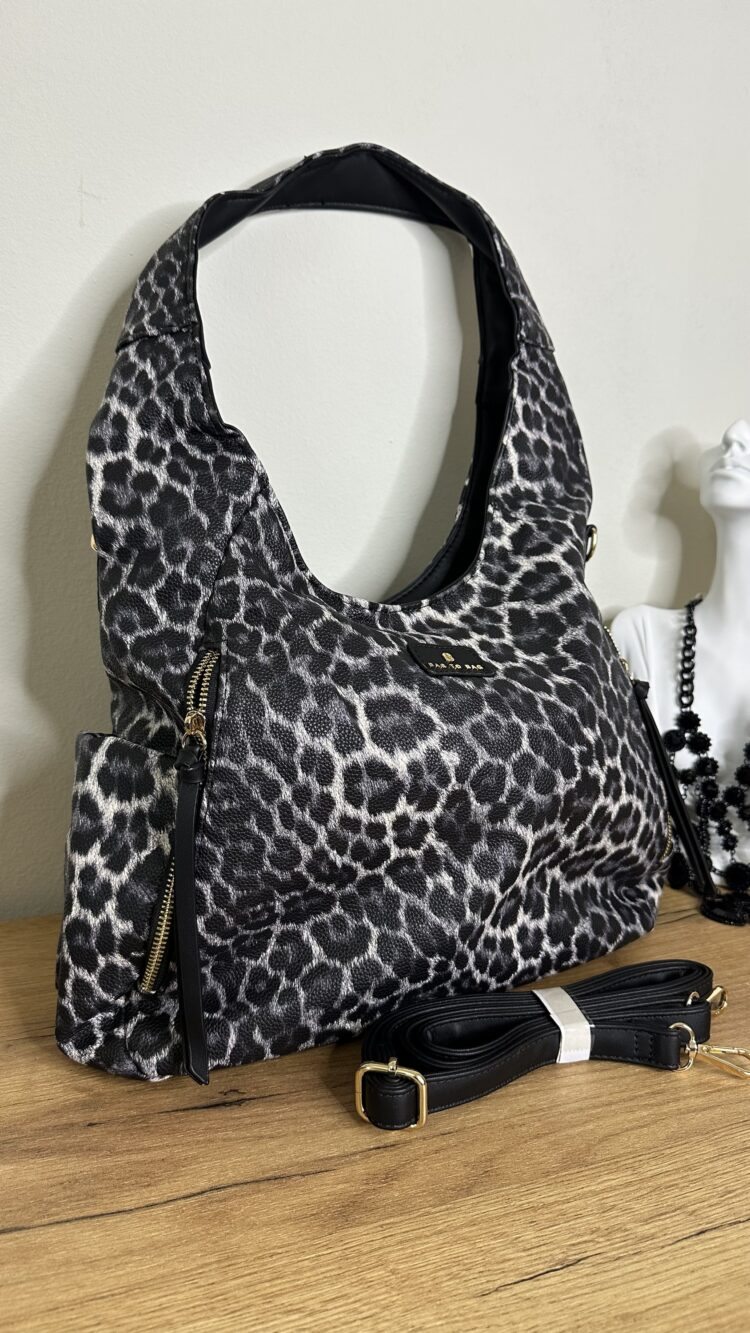 Τσάντα ώμου λεοπάρ με αρκετές θήκες BAG TO BAG (810252)