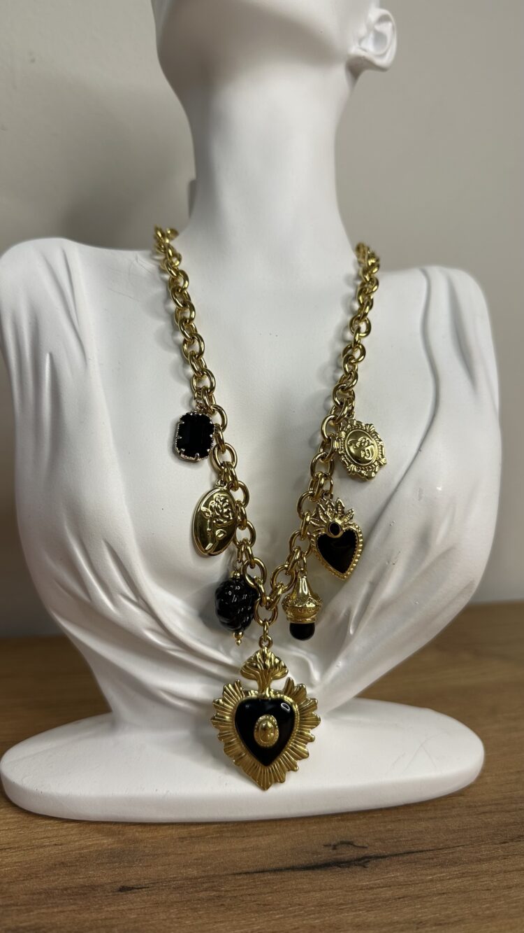 Κολιέ από ατσάλι με charms (311252)