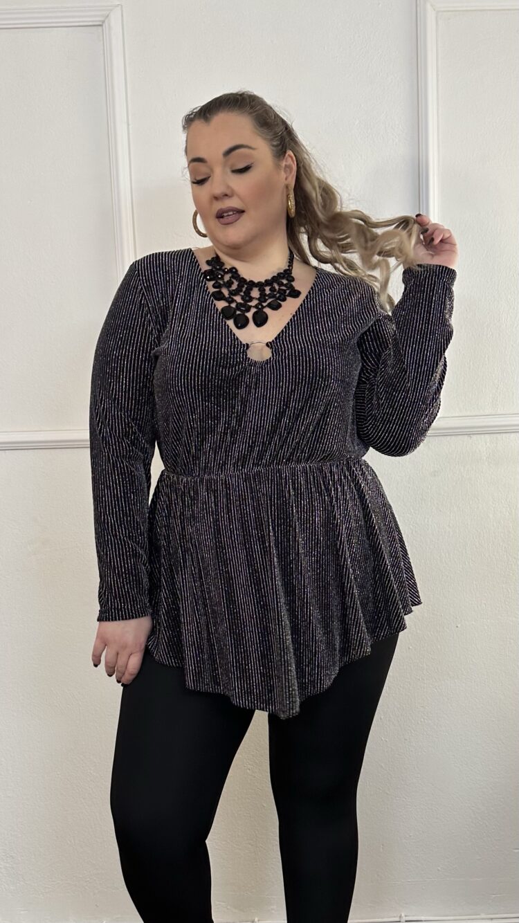 Μπλούζα ελαστική λουρεξ με κρίκο στο στήθος (2668.39549)