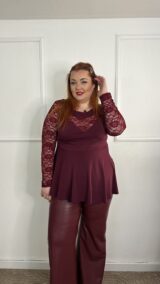 Μπλούζα με δαντελένιο μπούστο και μανίκια (1212256)