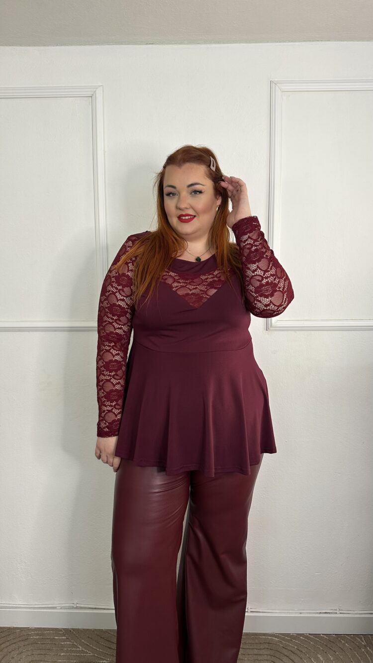 Μπλούζα με δαντελένιο μπούστο και μανίκια (1212256)