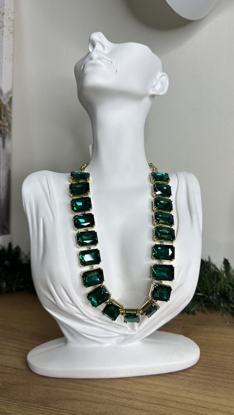 Κολιέ από ατσάλι με μεγάλες πέτρες (3012251)