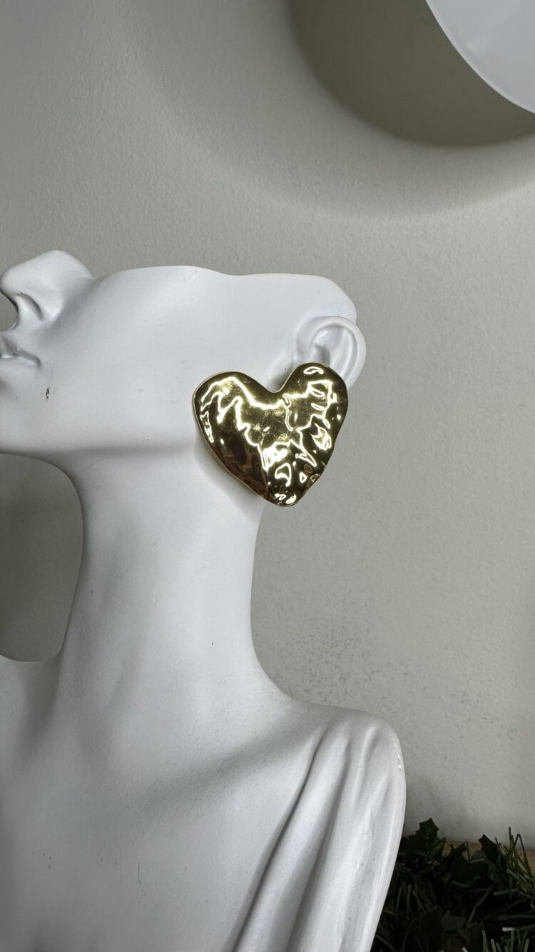 Σκουλαρίκια με μεγάλη καρδιά από ατσάλι (3012254)