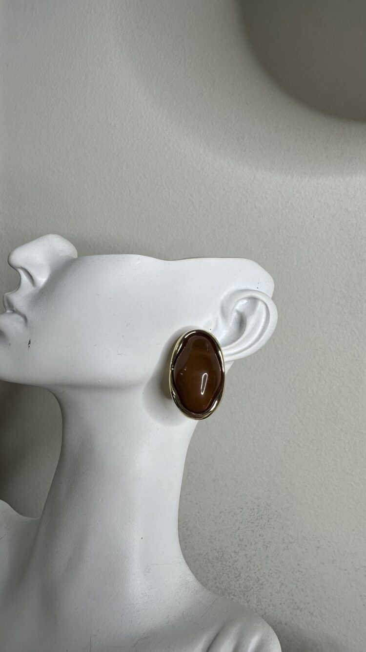 Σκουλαρίκια από ατσάλι με πέτρα (0201268)