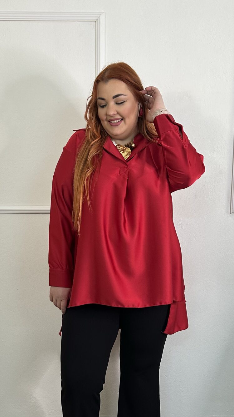 Σατέν μπλούζα με γιακά (1701262)