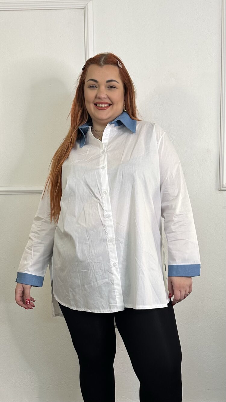 Πουκάμισο με Jean λεπτομέρειες και Strass (2660.21268)